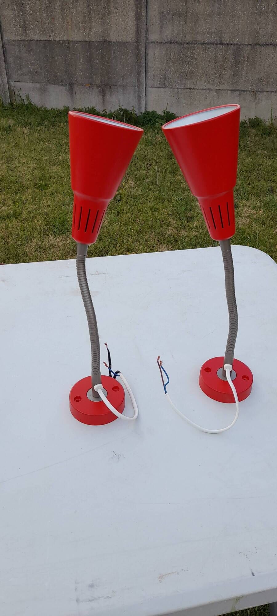 Pair of adjustable red aplliques by Knut and Marianne Hagberg 60s