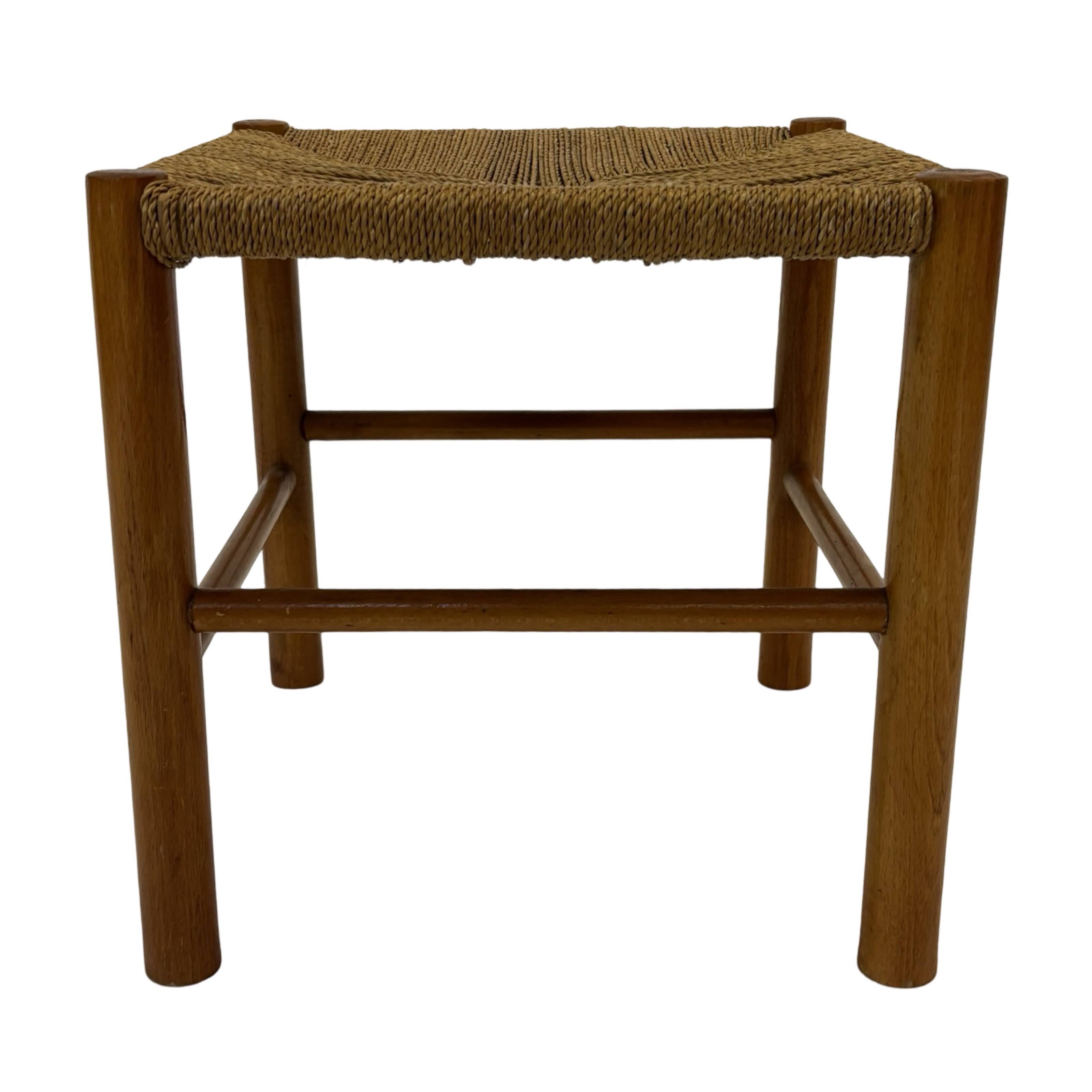 Vintage Stool Danish Papercord Rope Stool Mid Century