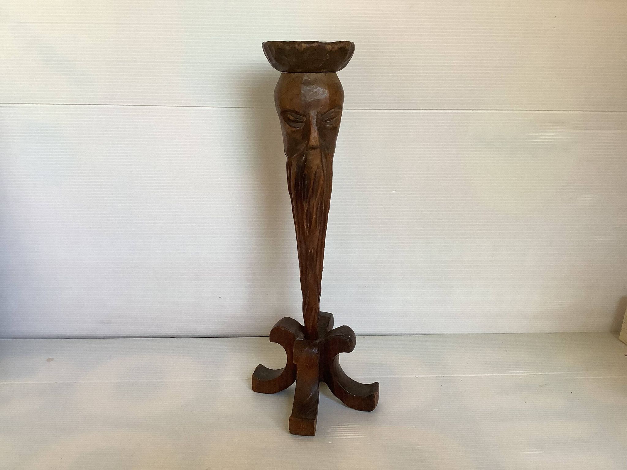 Large wooden candle holder