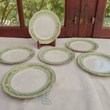 6 old L'Amandinoise dessert plates
