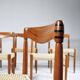 6 wood and rope chairs by Henry Klein for Bramin, 1960s