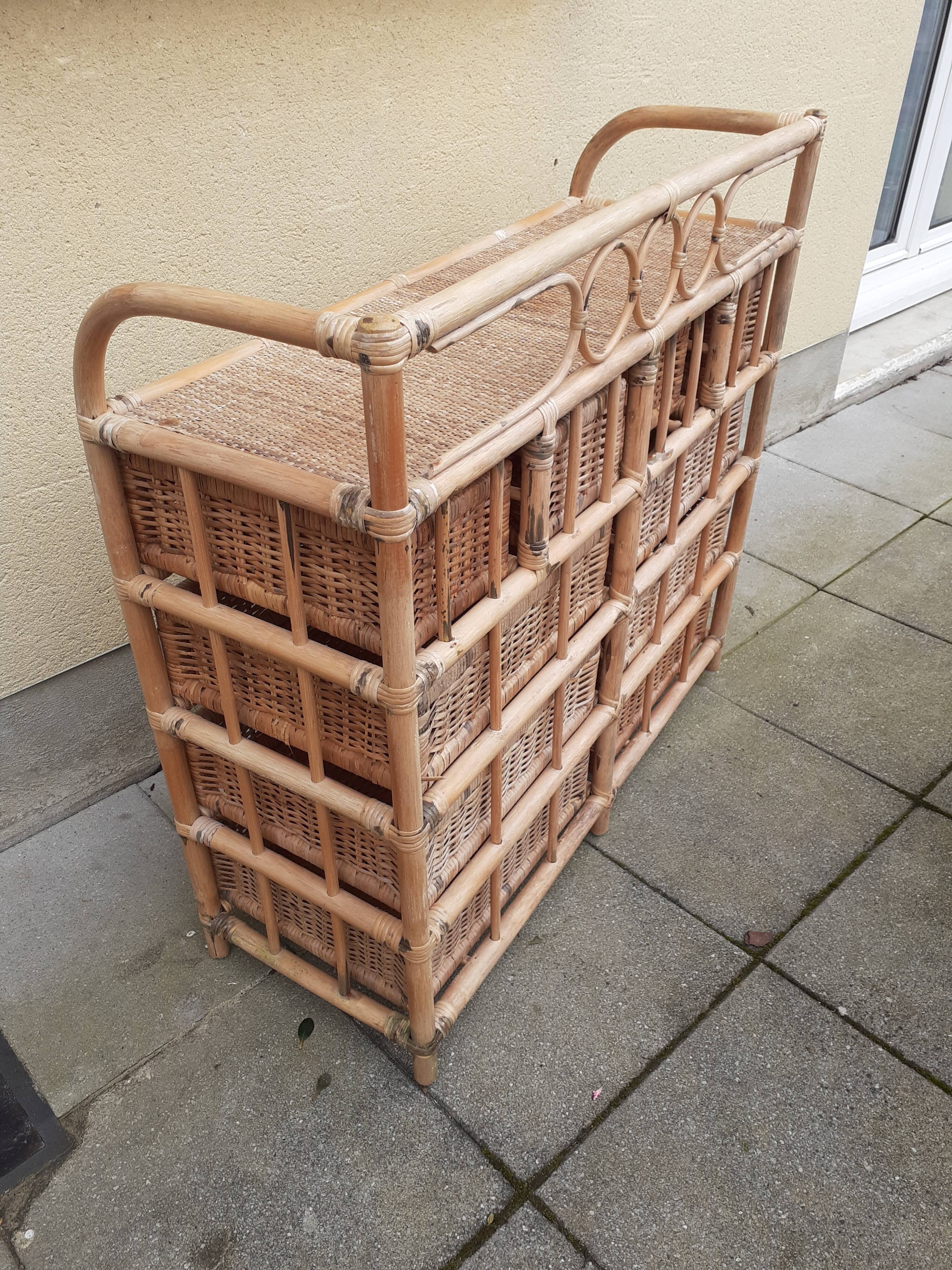 Rattan chest of drawers