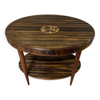 Art Nouveau period 2-tier table in Macassar ebony