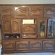 Large wooden sideboard, 4 glass doors and storage – 2 sections