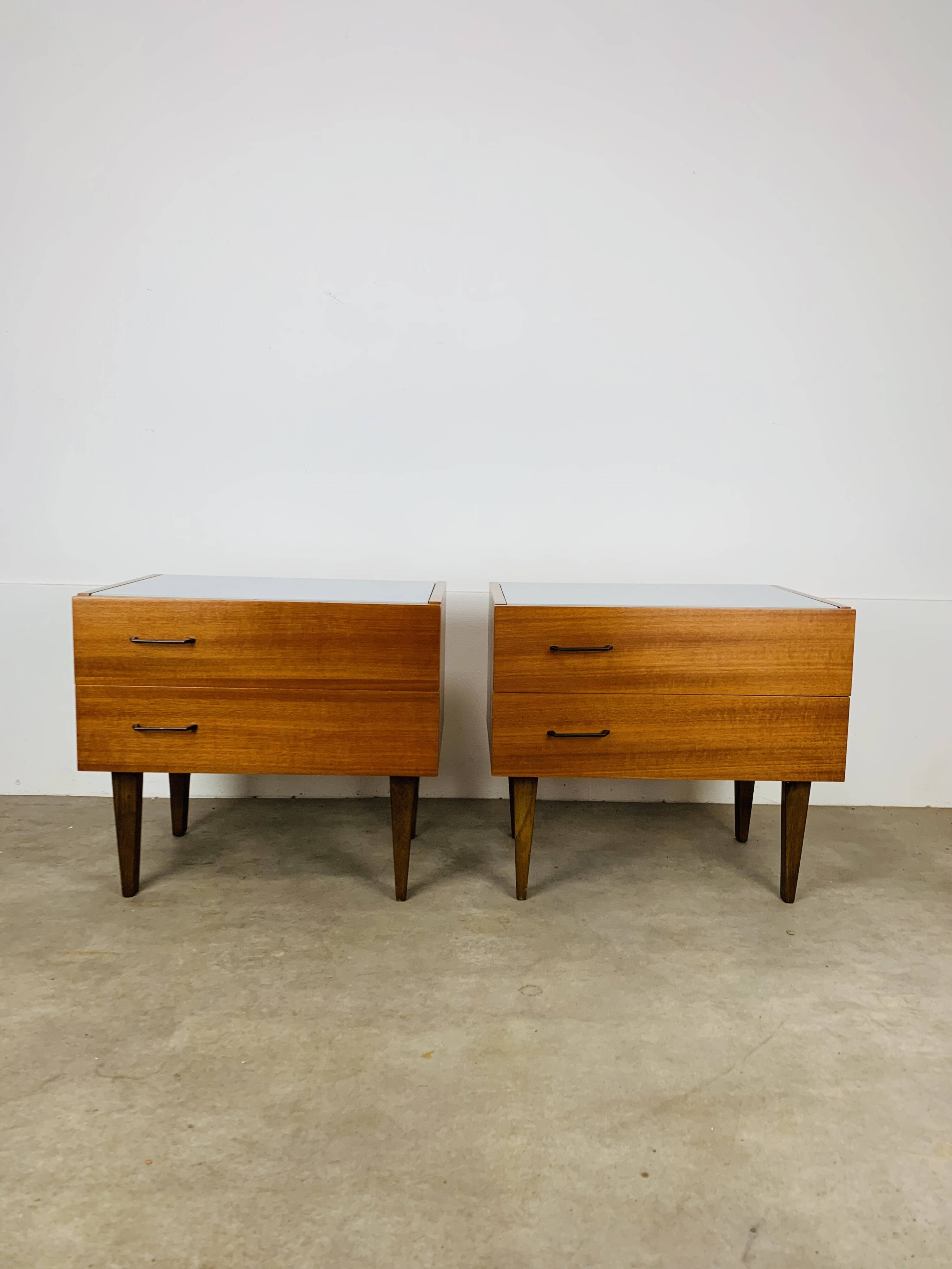 Pair of Scandinavian teak bedside tables, 1960s