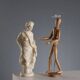 Sculpture of a Roman matron in white marble, Italy, 19th century.
