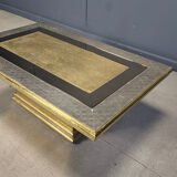 Gony Nava etched brass coffee table, 1970s