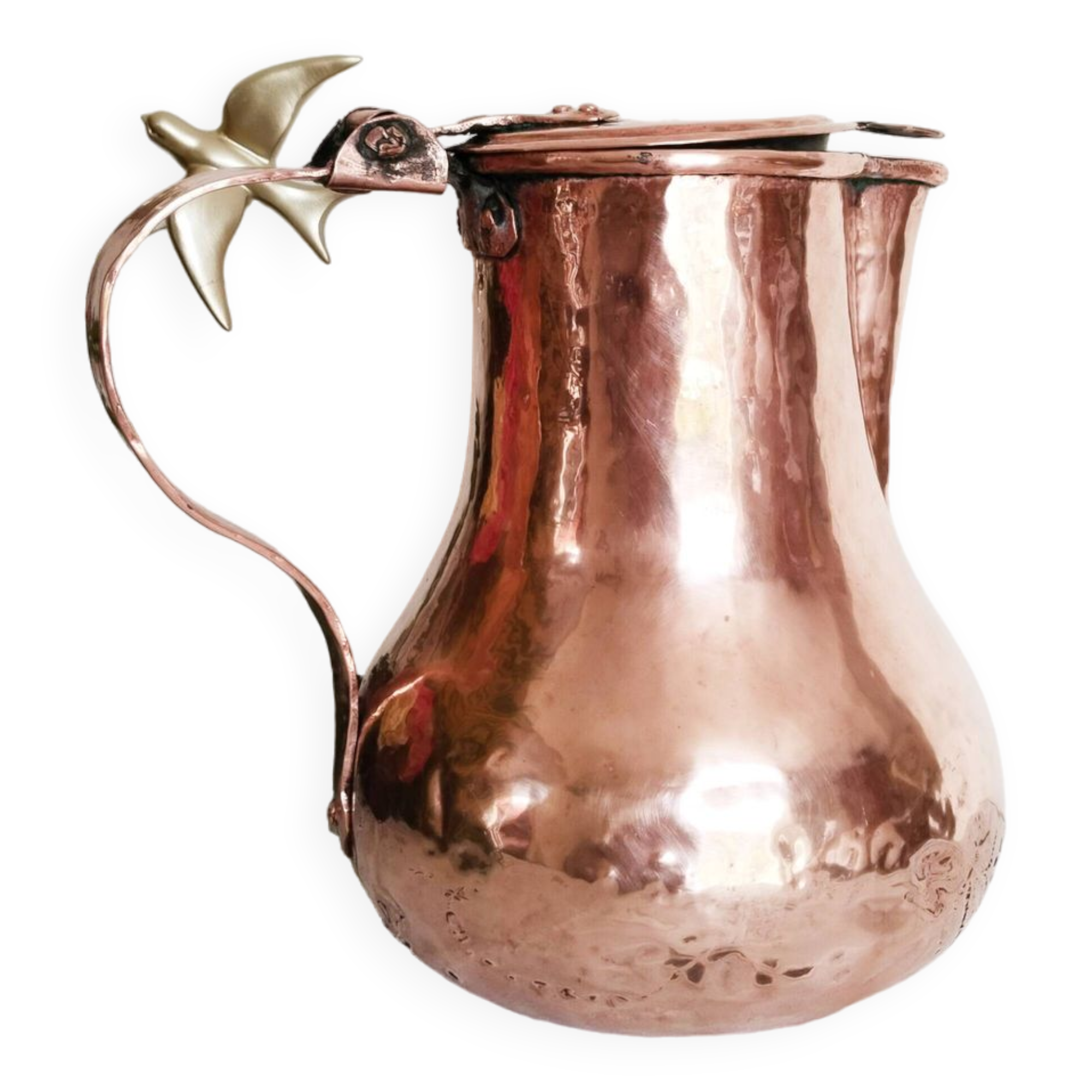 Old thick copper jug, jug