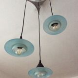 Waterfall chandelier 3 saucers in glass paste 70s-80s