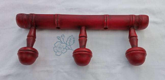 Weathered wood coat rack