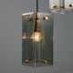 1960s brass and smoked glass ceiling light
