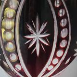 Bohemian/Czech Boho crystal vase, Burgundy red, vintage