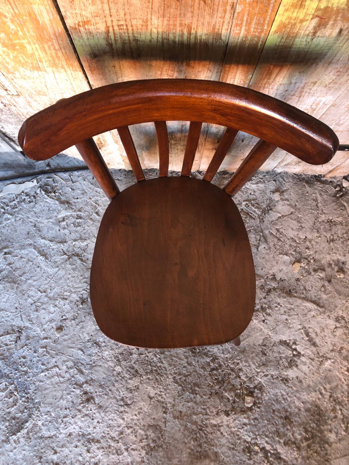 Old baumann style bistro chair dark wood