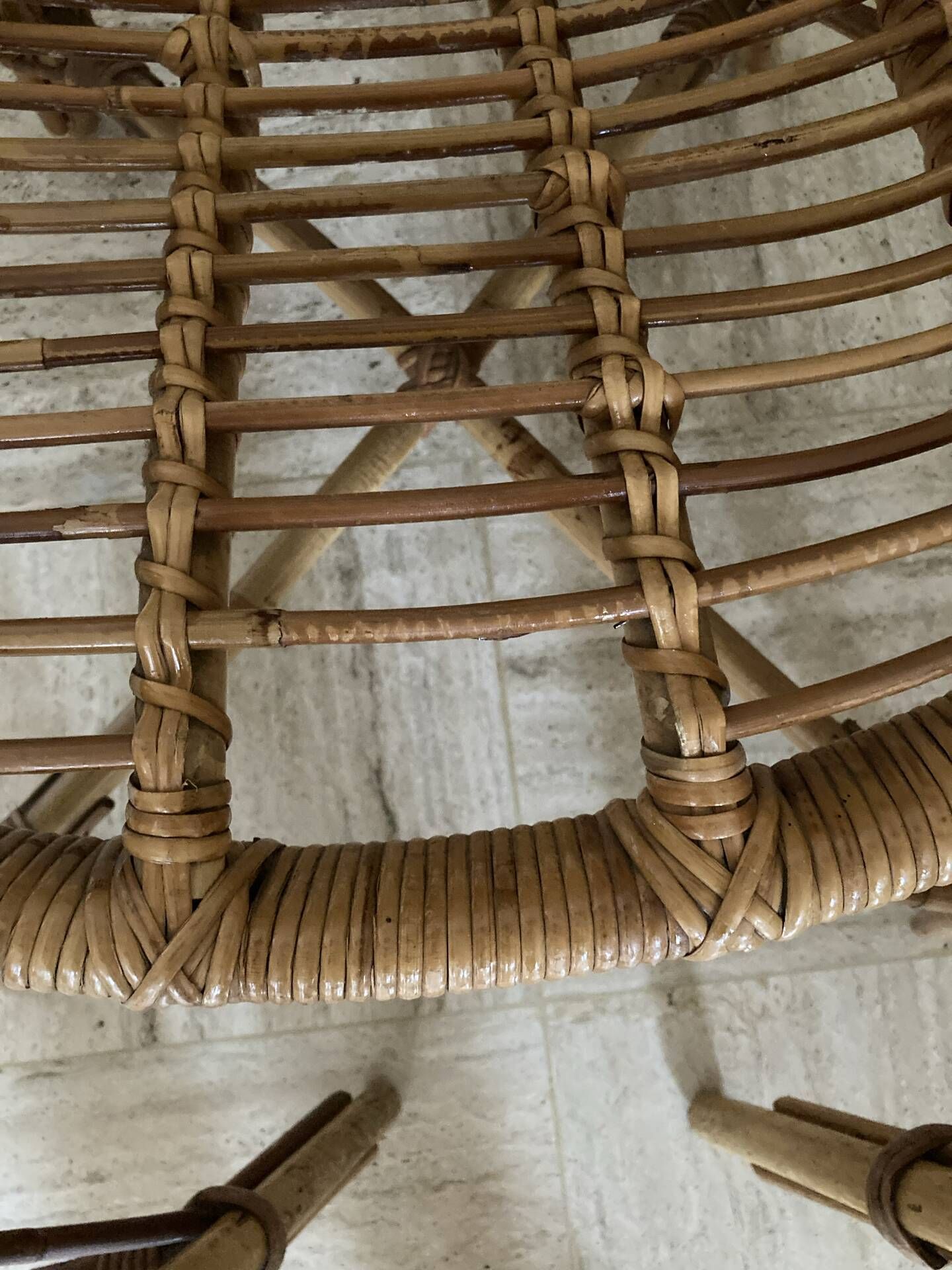 Vintage rattan shell chairs