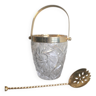 Elegant ice bucket and spoon