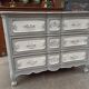 Old patinated curved chest of drawers with 3 drawers