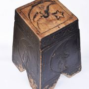 Antique Mystical Moon Stool / Step Stool / Secret Storage Box, circa 1900