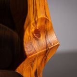 Minimalist abstract handcarved wooden sculpture