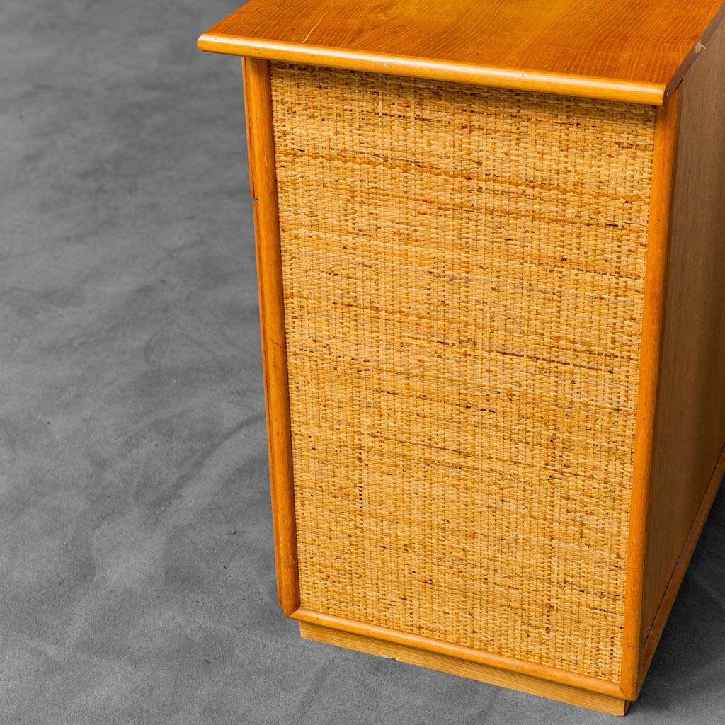 Commode en bois rotin 1970 vintage