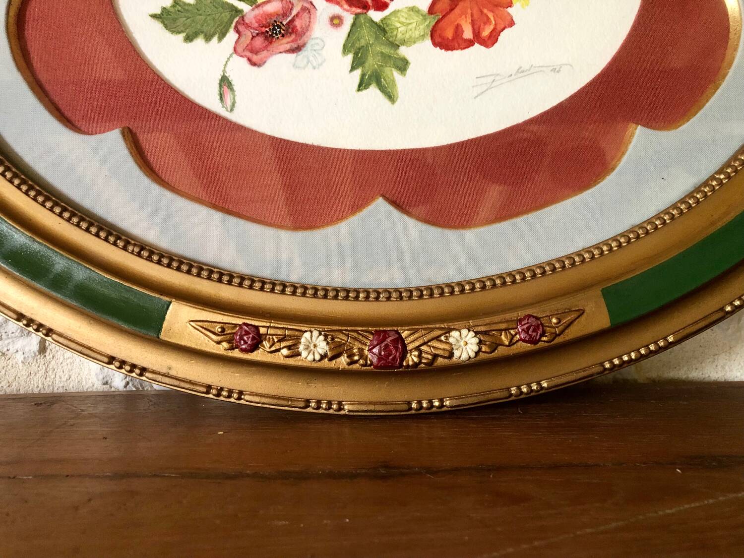 Watercolor old art nouveau frame