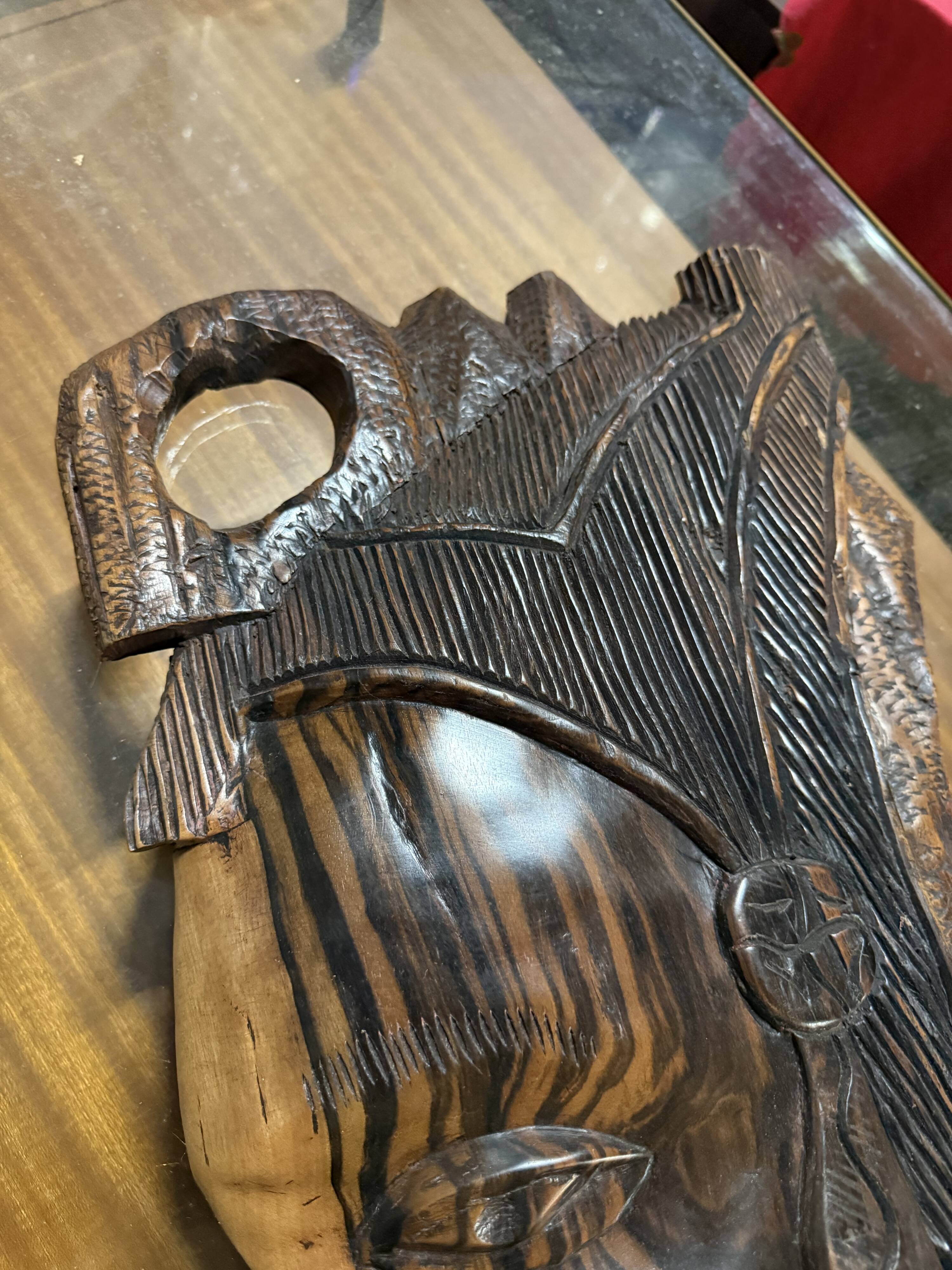 Pair of large African wedding masks