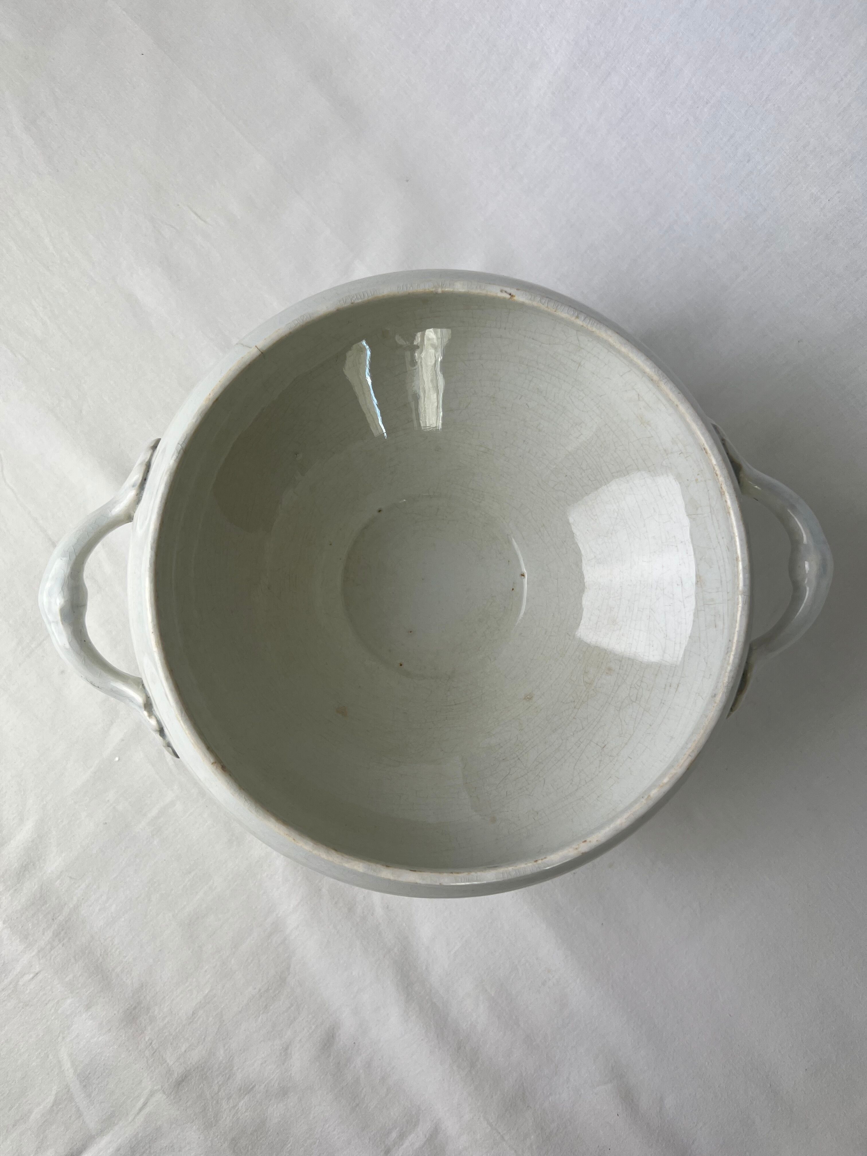 White porcelain soup bowl