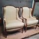 Pair of wingback armchairs in Louis XVI style