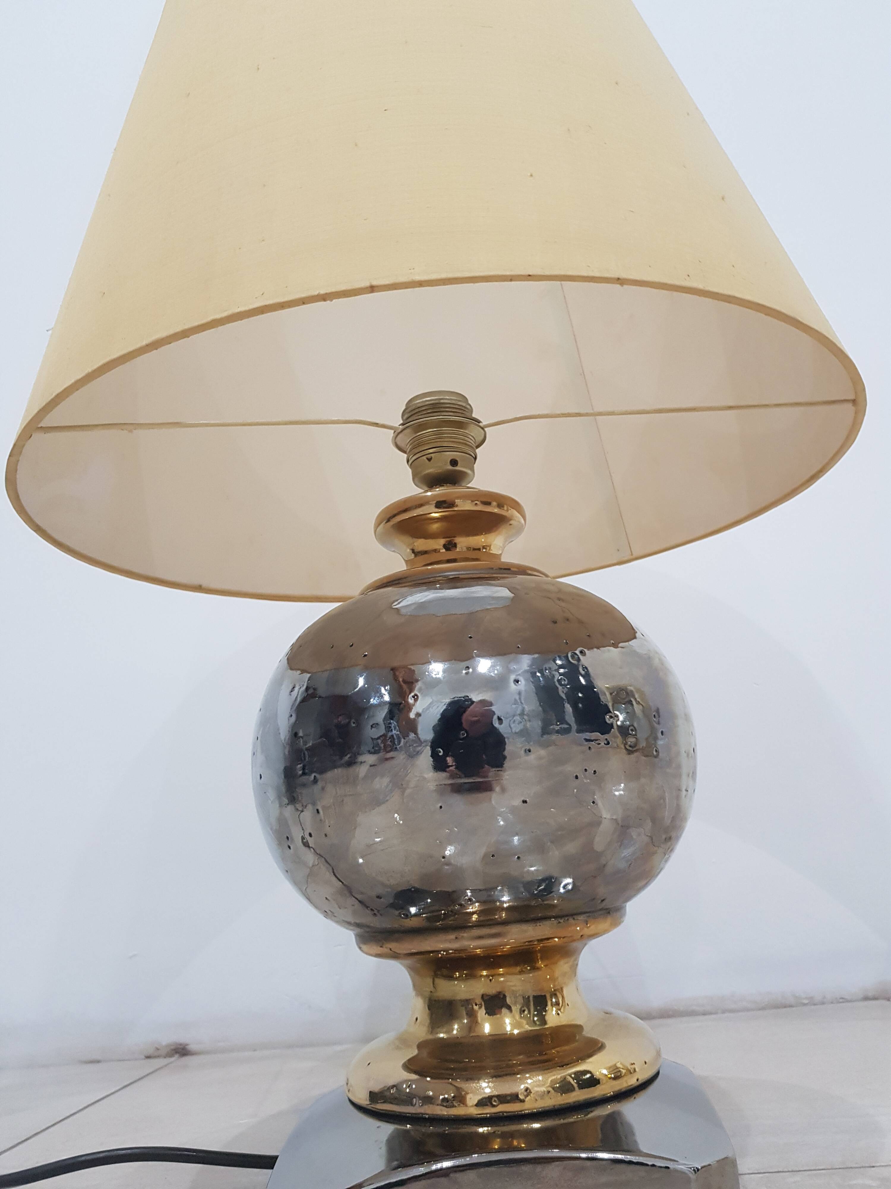 Silver-gold lamp, Italy, 1960s.