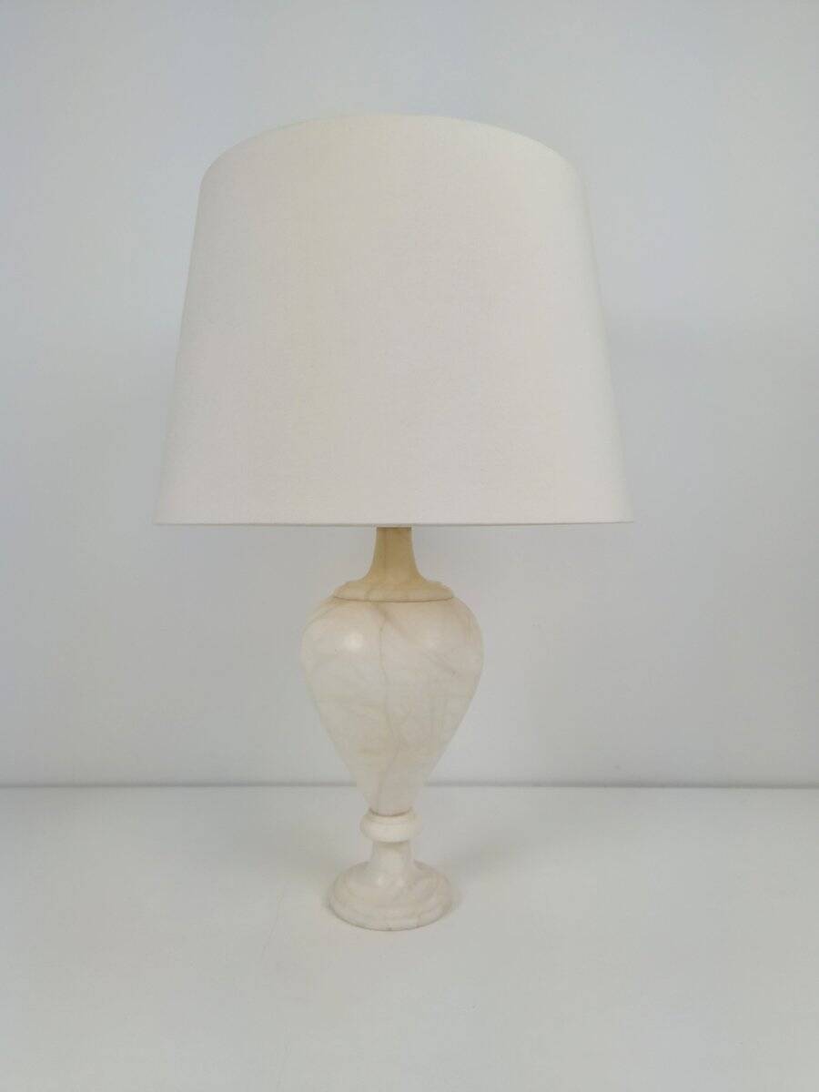 Alabaster Amphora Shaped Mother Table Lamp by Nelson Bloncourt, 1960s