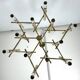 Lustre Sciolari 9 lumières en chrome légèrement doré et perspex modèle Ice, Italie années 60