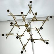 Sciolari 9 lights slight gilded chrome and perspex Chandelier model Ice, Italy 60s