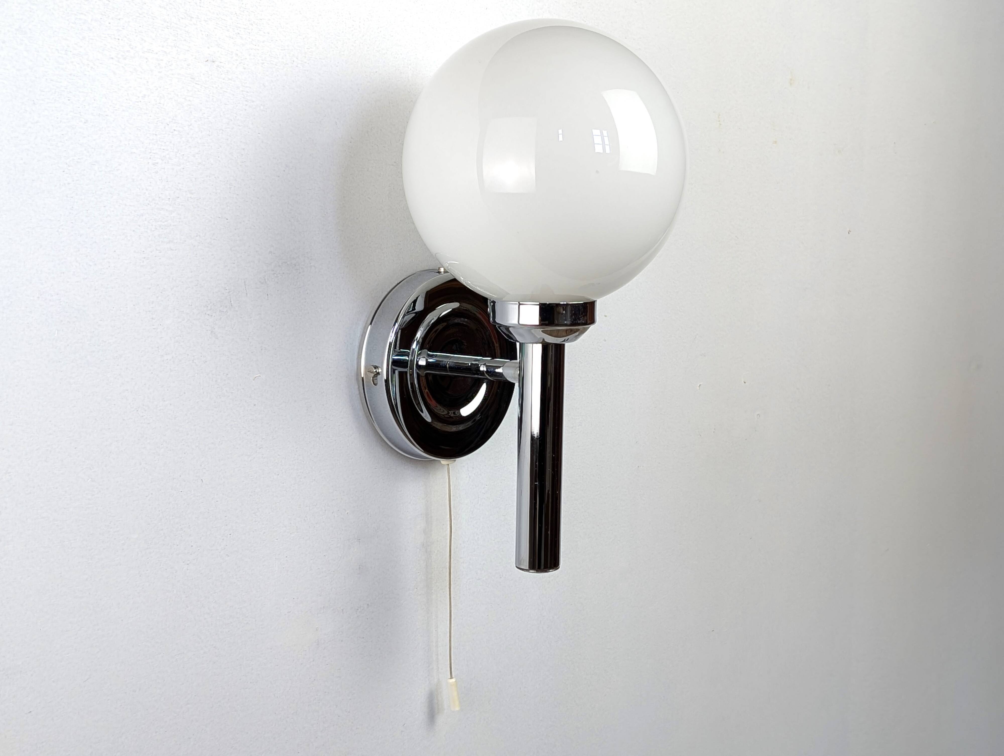Pair of chrome wall lights