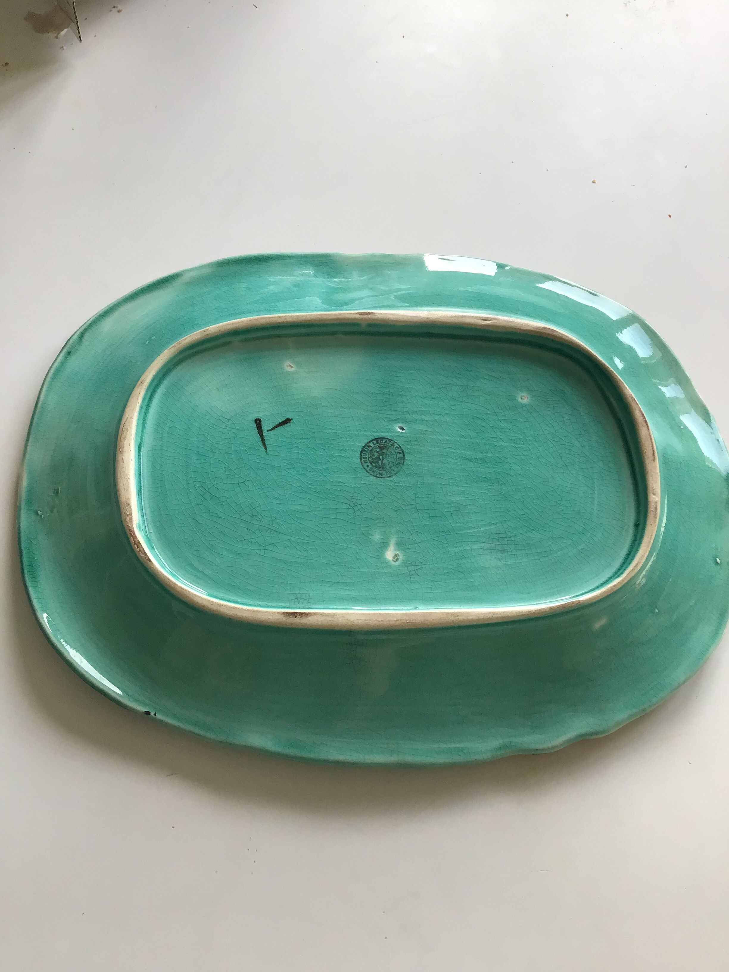 Old dish sprayed in slurry sign