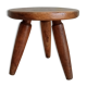 Tabouret ancien de traite en noyer massif