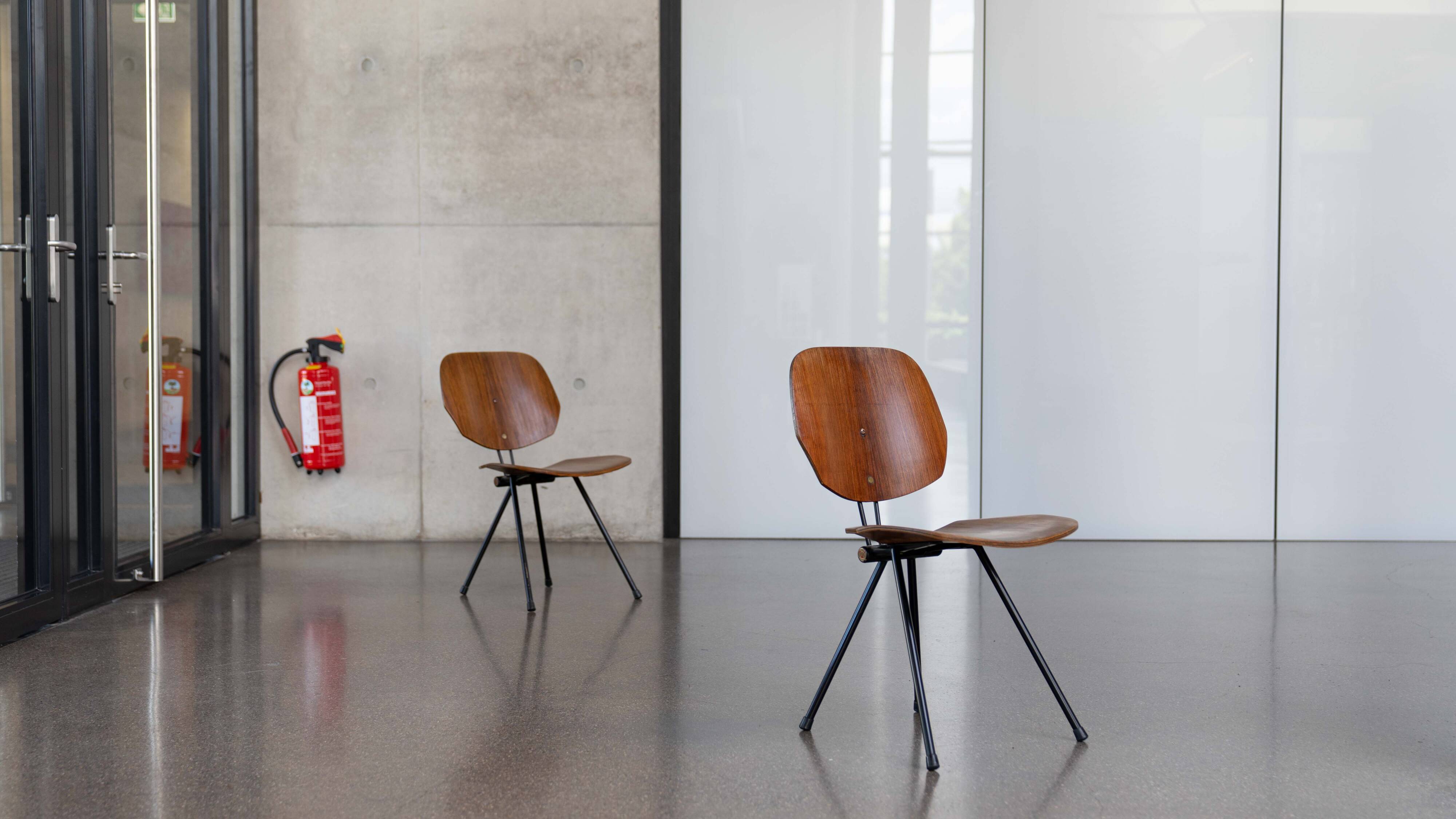 PAIR FOLDING-CHAIRS S88 BY OSVALDO BORSANI FOR TECNO
