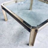 Brass and Glass Square Coffee Table by Peter Ghyczy, 1970s