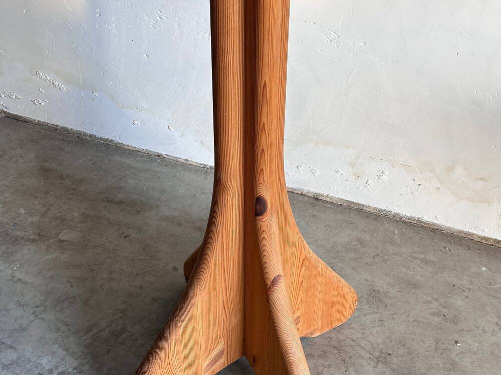 Brutalist, solid pine wood  standing coat rack
