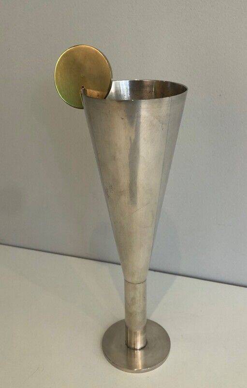Silver-plated and brass champagne flute