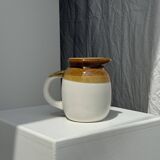 Small two-tone white and brown pitcher Made in China