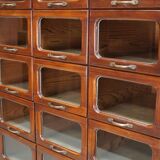 English Haberdashery Shop Cabinet with Glass Fronted Drawers, Circa 1930s