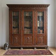 Old library in neo-Renaissance style made of walnut, 20th century.