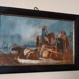 Antique tempera painting on paper, 18th century Italian school