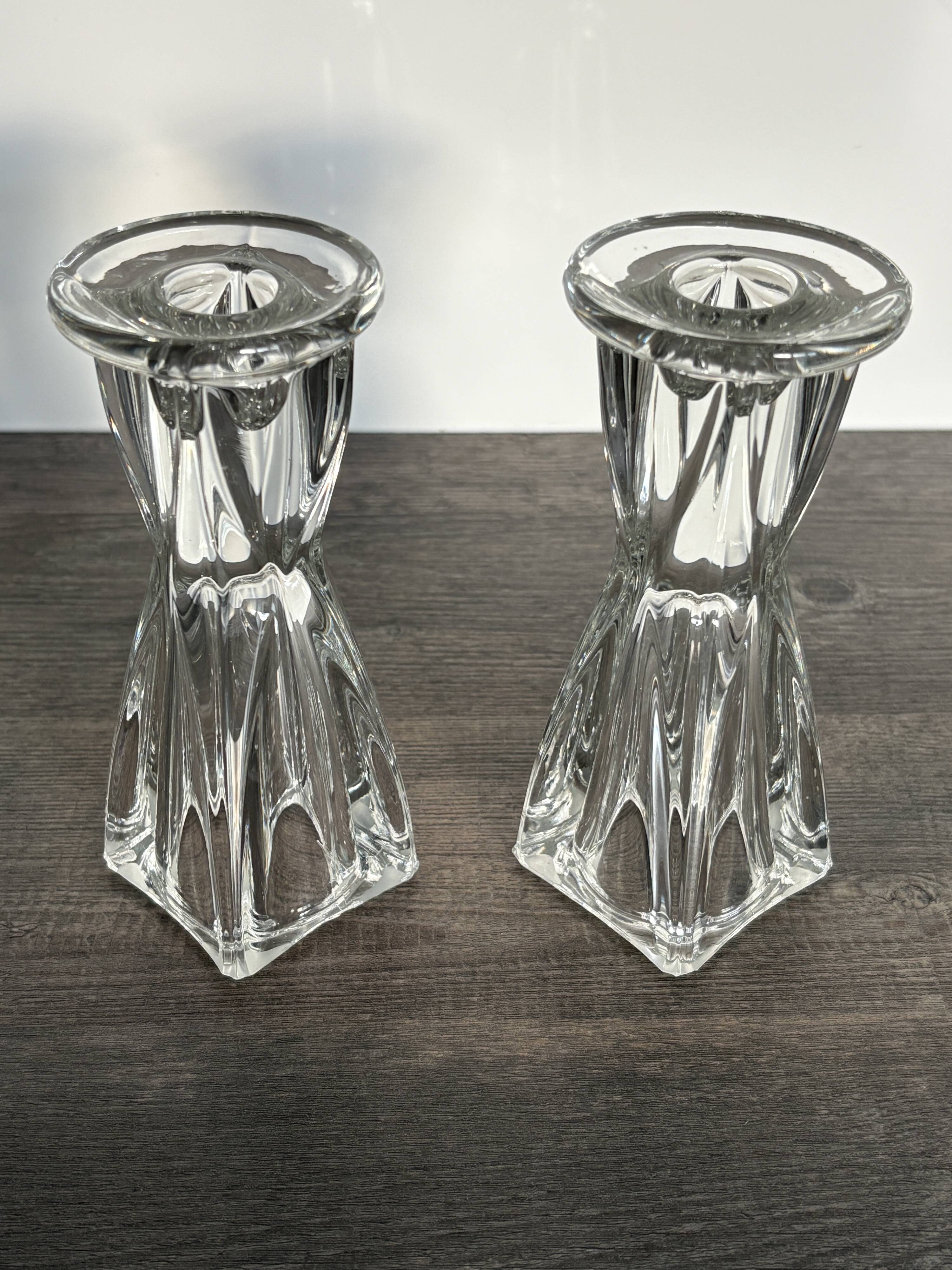 Vintage glass candlestick holders – Scandinavian design