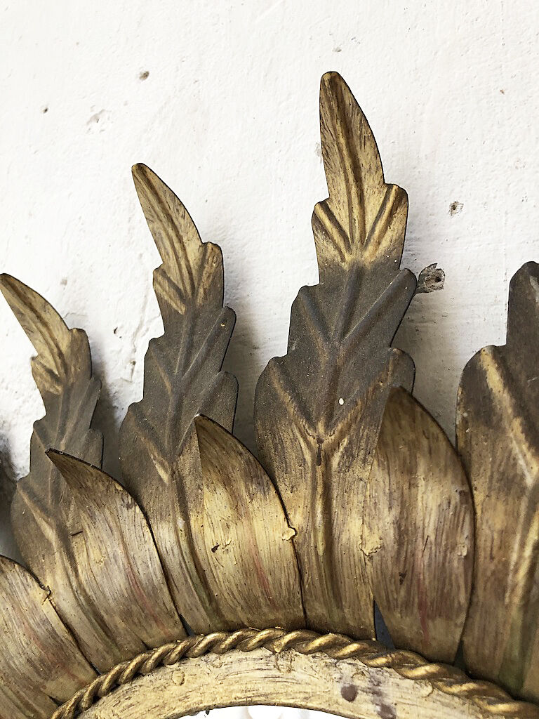 Golden mirror ancient flowery sun