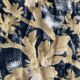 Antique hand-stitched boutis bedspread, floral fabric, 19th century.