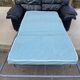 2 seater black leather convertible sofa 150cm