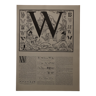 Lithographie originale sur la lettre W