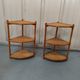 Pair corner shelves bamboo and braided rattan angle bedside tables shelf