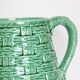 Ceramic pitcher Digoin Sarreguemines green basket braided round model