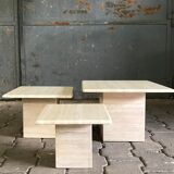 Travertine side tables